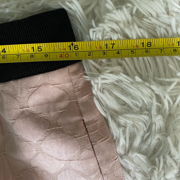 Ann Taylor Loft Blush Pink Textured Skirt - Size 10P Black waist band detail. - Picture 4 of 10